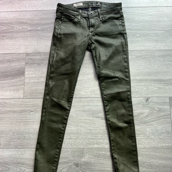 AG The Absolute Legging Extreme Skinny Jean in Olive Green Size 24R - Picture 2 of 4